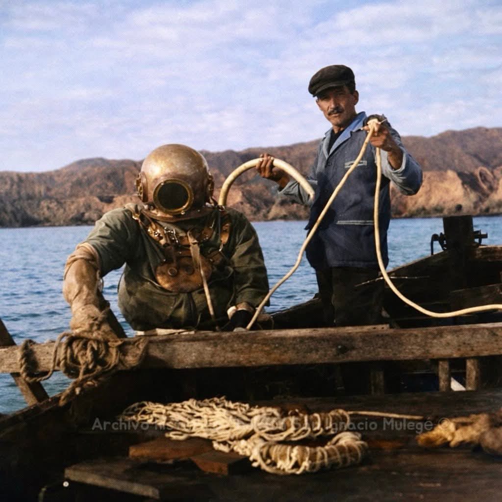 Escafandra diver in Turtle Bay, 1956