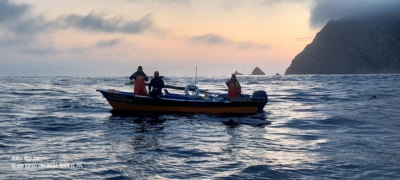 Fishing panga at sea off the Baja coast